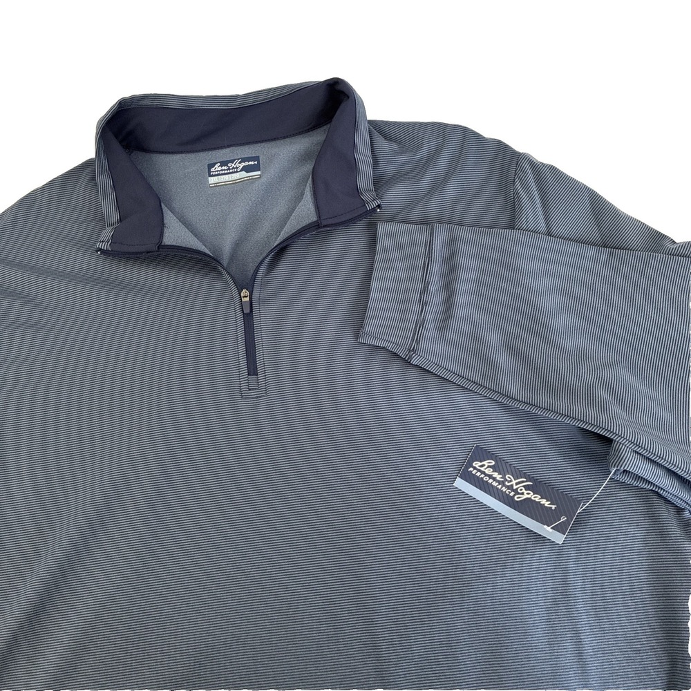 New Mens Ben Hogan Performance Golf 1/4 Zip Pullover Sweatshirt 2XL NWT Blue